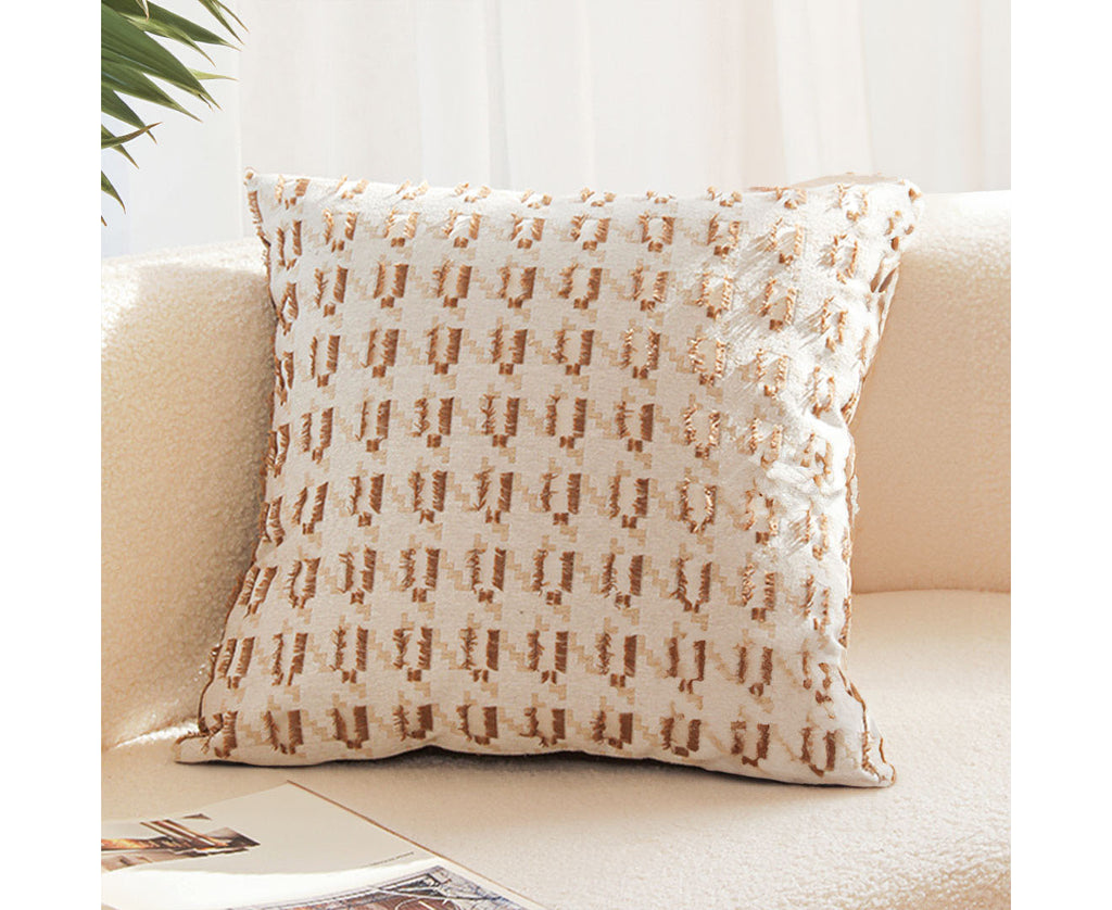 SOGA 50cm Square Modern Decorative Embroidered Geometric Throw Pillow