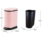 SOGA Foot Pedal Stainless Steel Rubbish Recycling Garbage Waste Trash Bin 10L U Pink