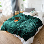 SOGA 2X Dark Green Throw Blanket Warm Cozy Striped Pattern Thin Flannel Coverlet Fleece Bed Sofa Comforter