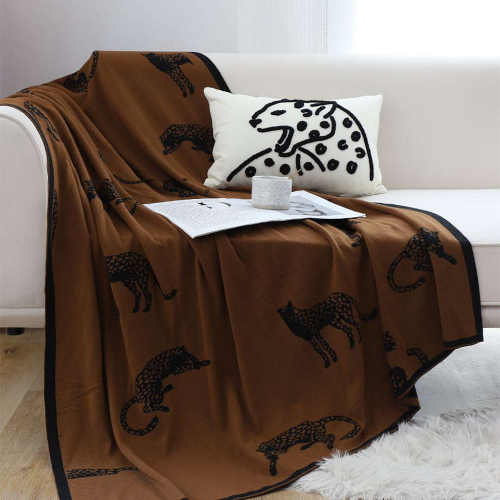 SOGA 2X Black Brown Animal Print Throw Blanket 130x180cm Polyester $ 189