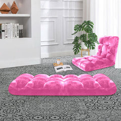 SOGA 4X Floor Recliner Folding Lounge Sofa Futon Couch Folding Chair Cushion Light Pink