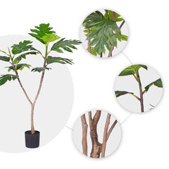 SOGA 90cm Artificial Natural Green Split-Leaf Philodendron Tree Fake Tropical Indoor Plant Home Office Decor
