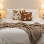 SOGA Home & Living Bundle – French Vintage Butterfly Tassel Pillows & Misty Beige Blanket