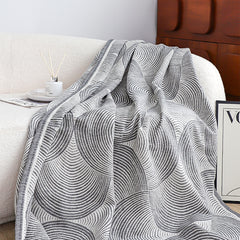 SOGA Charcoal Gray Geometric Swirl Throw Blanket 130x180cm Polyester