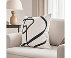 SOGA 45cm Square Modern Minimalist Black Letter Print Decorative Throw Pillow