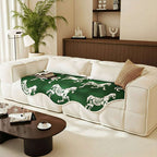 SOGA Four-Seater Green Horse Print 90x260cm Throw Blanket Sofa Cover $ 144