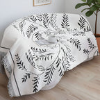 SOGA One-seater White Sofa Cover Leaf Print 130x180cm Polyester