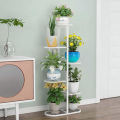 SOGA 2X 6 Tier 7 Pots White Metal Plant Rack Flowerpot Storage Display Stand Holder Home Garden Decor