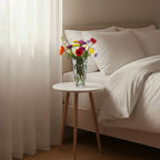 SOGA Home & Living Bundle – White Side Coffee Table & Clear Glass Vase for Modern Home Decor $ 123