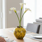 SOGA 21x22cm Yellow Small Ceramic Flower Vase Elegant Living Room Home Decor