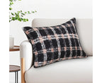 SOGA 35cm Modern Plaid Pattern Blush Pink Gray Decorative Throw Pillow