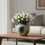 SOGA 21x22cm Green Small Ceramic Flower Vase Elegant Living Room Home Decor