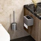 SOGA 27cm Wall-Mounted Toilet Brush –Dark Grey with Drain Holes