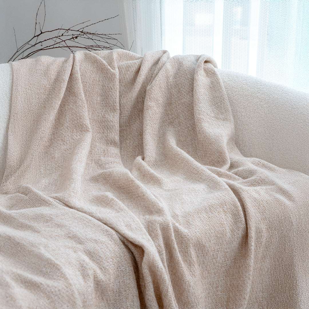 SOGA 130x190cm Earth Tone Blanket – Houndstooth Tassel Throw $ 88