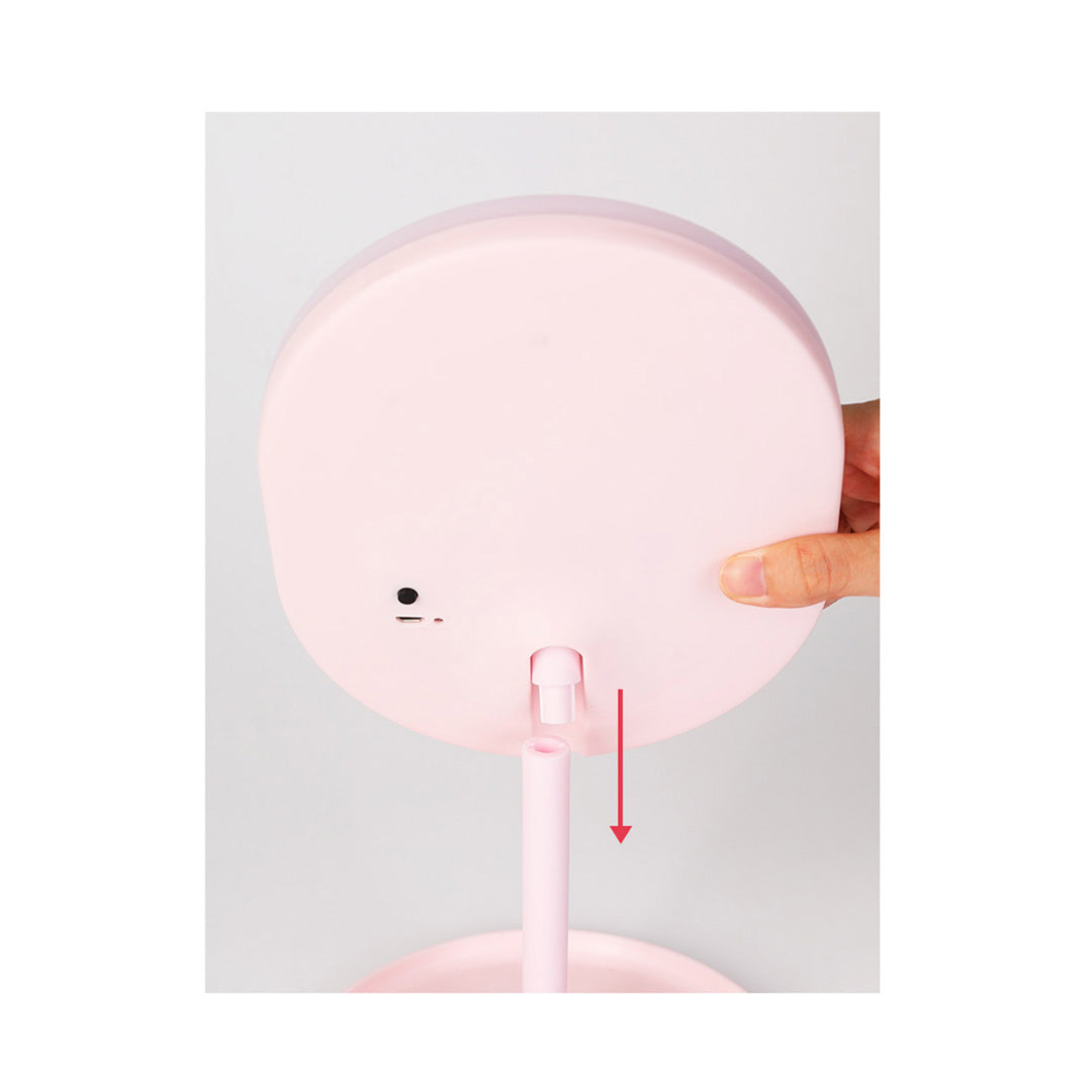 SOGA 2X 20cm Pink Rechargeable LED Light Makeup Mirror | Tabletop Vanity Home Decor