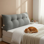 SOGA 2X 120cm Grey Triangular Wedge Bed Pillow Headboard Backrest Bedside Tatami Cushion Home Decor