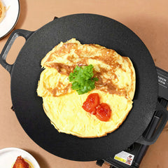 SOGA 2X 37cm Cast Iron Induction Crepes Pan Baking Cookie Pancake Pizza Bakeware
