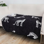 SOGA One-Seater Black Leopard Print 90x90cm Throw Blanket Sofa Cover