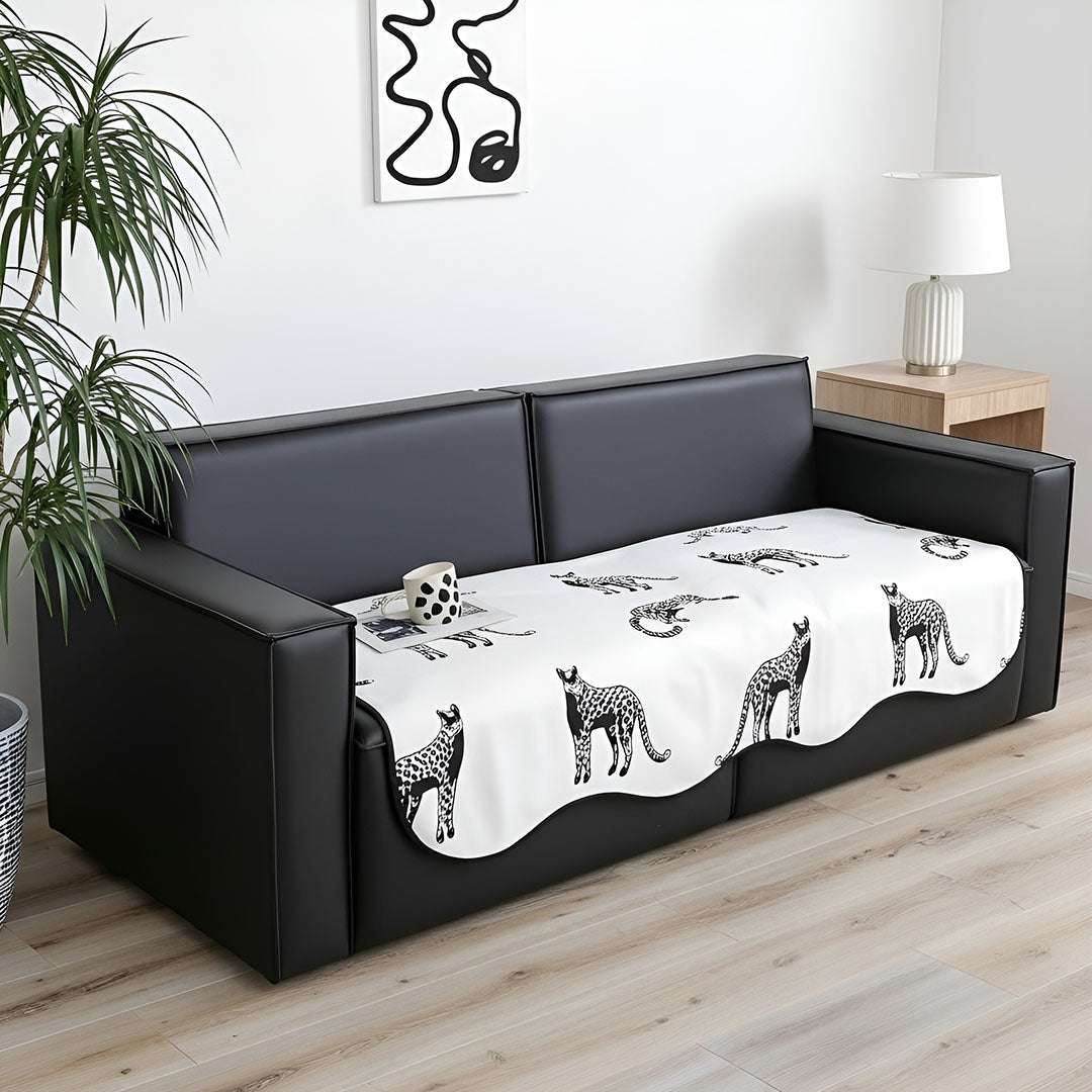 SOGA Three-Seater White Leopard Print 90x210cm Throw Blanket Sofa Cover $ 104