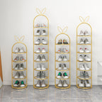 SOGA 2X 6 Tier Bunny Ears Gold Plated Metal Shoe Organizer Space Saving Portable Footwear Storage Shelf
