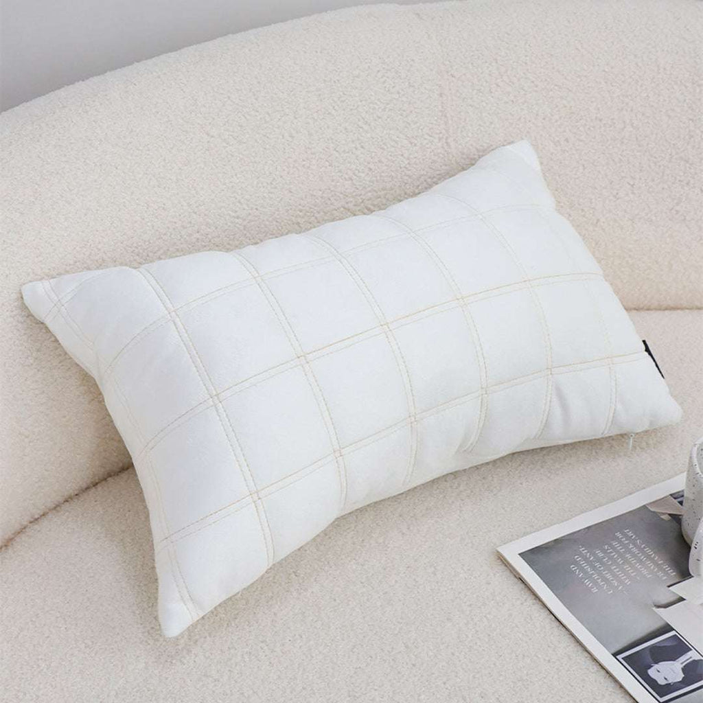 SOGA 30cm White Quilted Grid Pattern Decorative Throw Pillow $ 61