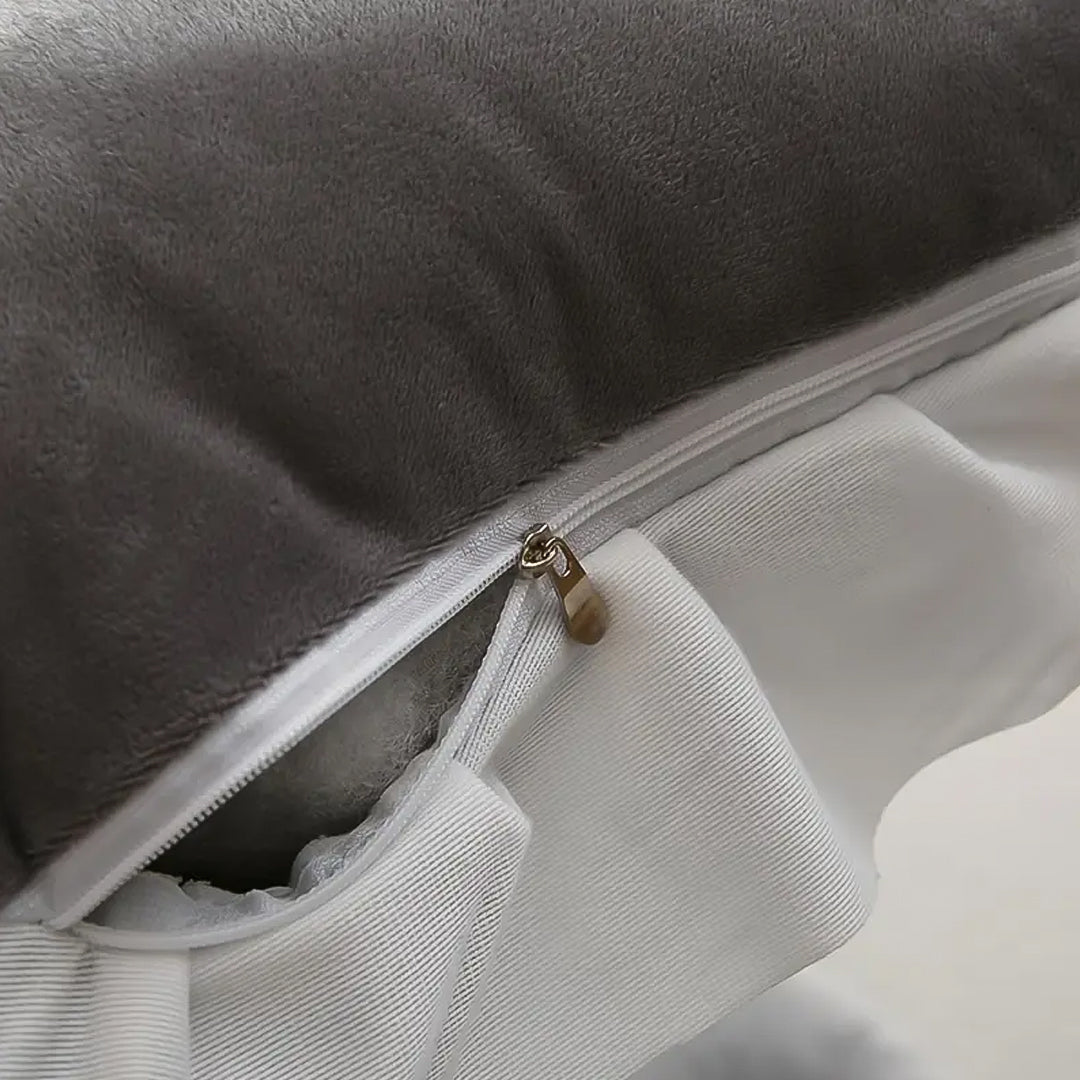 SOGA 2x90cm Crown Pillows Tufted Grey Headboard Cushion Set