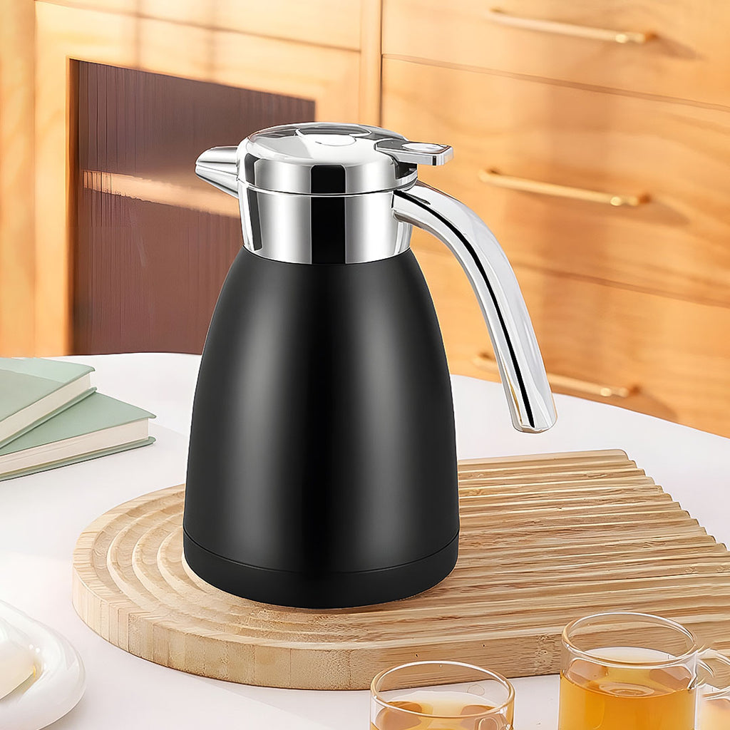 SOGA 2X 1.8L Stainless Steel Water Bottle Insulated Vacuum Flask Water Coffee Jug Thermal Black