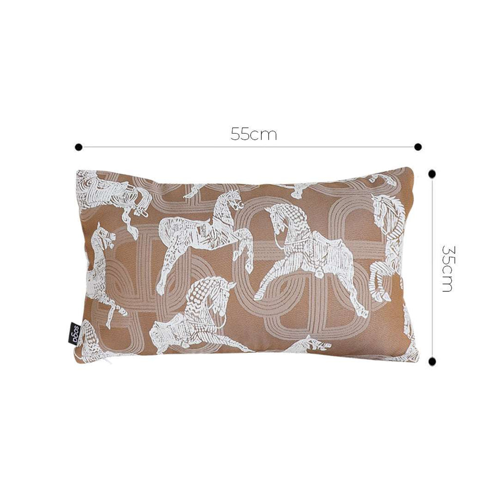 SOGA 2X 35cm Bohemian Camel Brown White Horse Pattern Throw Pillow $ 142