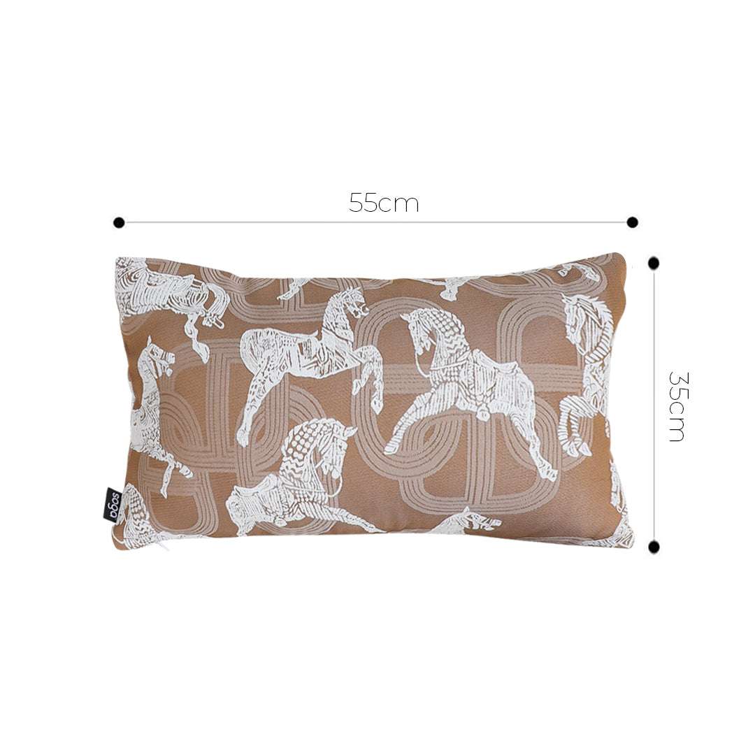 SOGA 2X 35cm Bohemian Camel Brown White Horse Pattern Throw Pillow $ 142