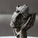 SOGA 29cm Resin Face Sculpture – Abstract Leaning Head Art Decor