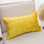 SOGA 2X 30cm Yellow Quilted Grid Pattern Decorative Throw Pillow $ 119