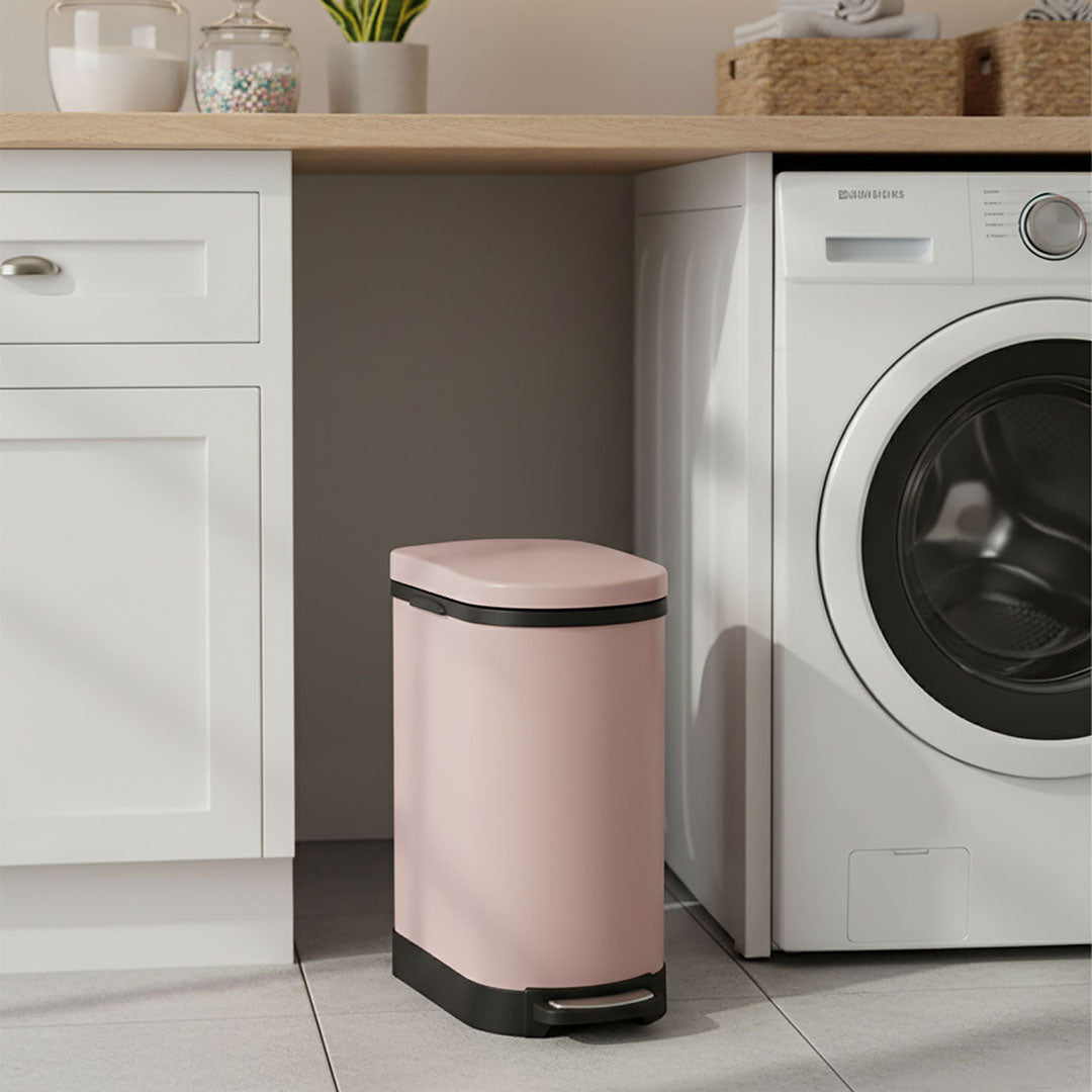 SOGA 4X Foot Pedal Stainless Steel Rubbish Recycling Garbage Waste Trash Bin 10L U Pink