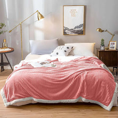 SOGA 2X Throw Blanket Warm Cozy Double Sided Thick Flannel Coverlet Fleece Bed Sofa Comforter Pink