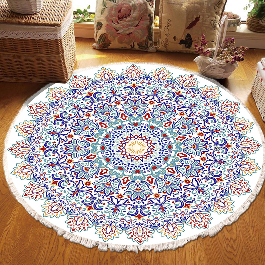 SOGA 2X 120cm Mandala Area Rug for Living Room Lounge Bedroom Anti-slip Doormat Home Decor