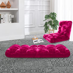 SOGA Floor 4x Recliner Folding Lounge Sofa Futon Couch Folding Chair Cushion Red Burgundy