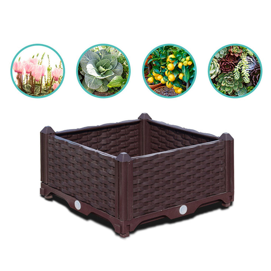 SOGA 40cm Raised Planter Box Vegetable Herb Flower Outdoor Plastic Plants Garden Bed