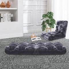 SOGA Floor 4x Recliner Folding Lounge Sofa Futon Couch Folding Chair Cushion Grey