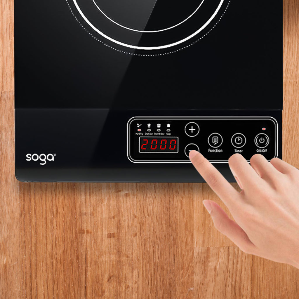 SOGA 2X 35.5cm Cooktop Electric Smart Induction Cook Top Portable Kitchen Cooker Cookware