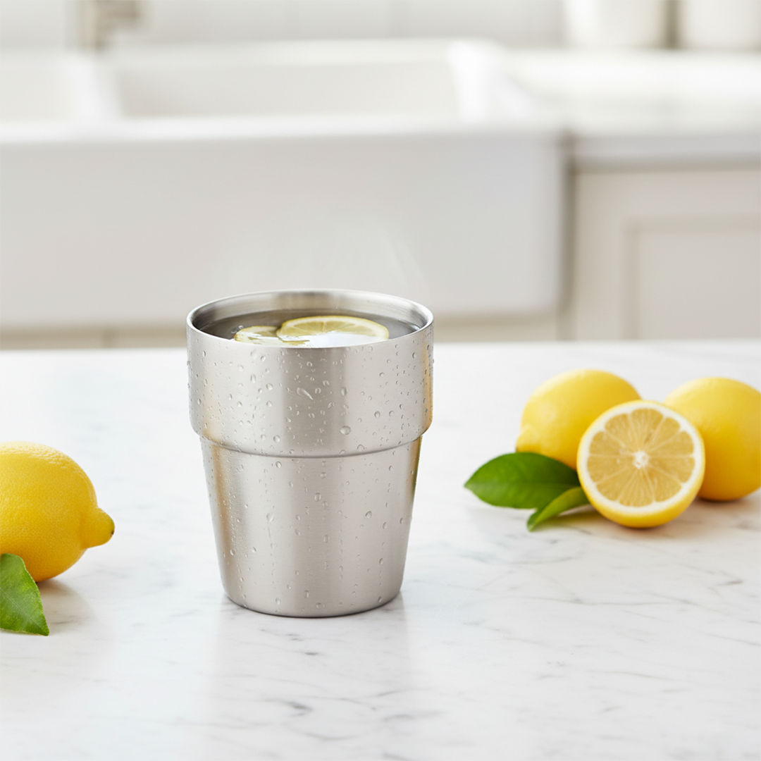 SOGA 260ml Stainless Steel Cups Set of 6 Reusable Durable Silver Drinking Tumblers $ 51