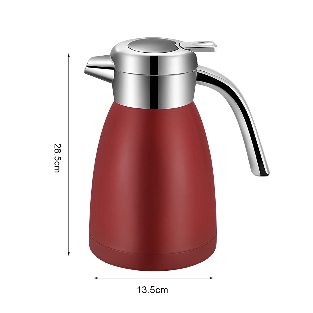 SOGA 2X 2.2L Stainless Steel Kettle Insulated Vacuum Flask Water Coffee Jug Thermal Red