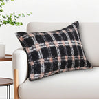 SOGA 2X 35cm Modern Plaid Pattern Blush Pink Gray Decorative Throw Pillow