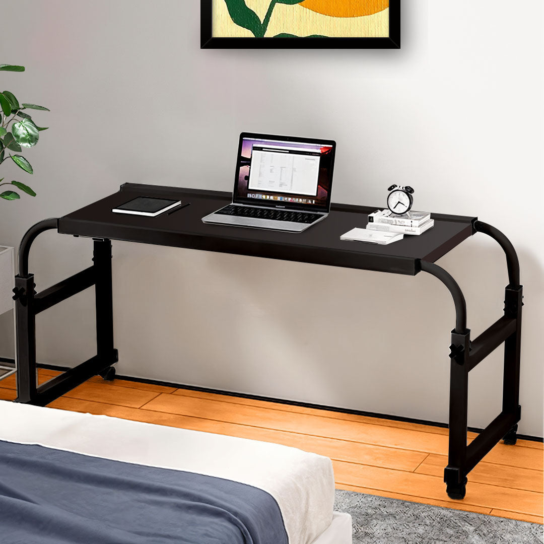 SOGA 140x45cm Black Cross Bed Movable Desk Table w/ Adjustable Length & Height
