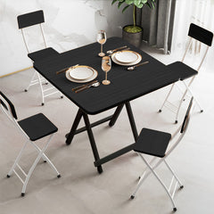 SOGA Black Dining Table Portable Square Surface Space Saving Folding Desk Home Decor
