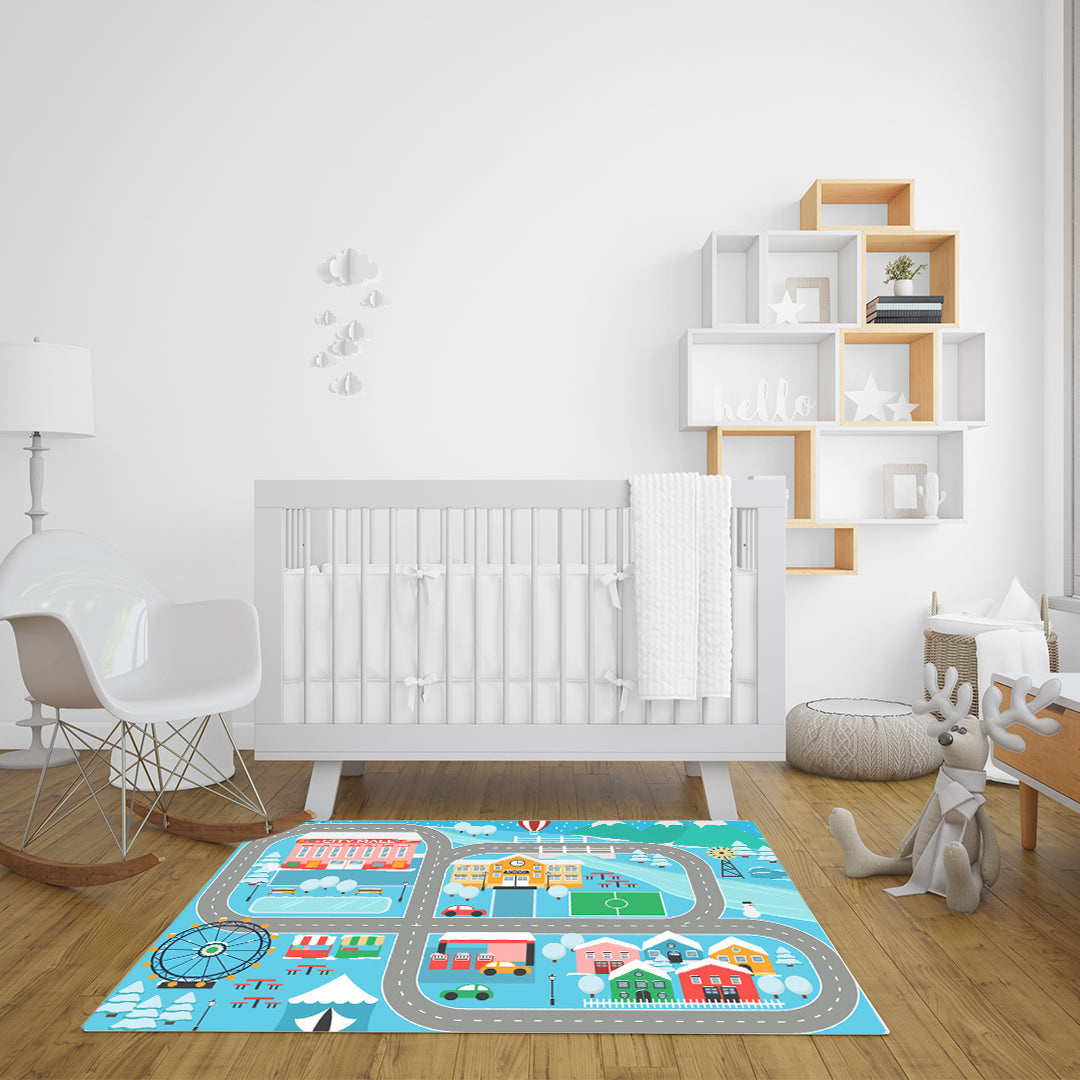 SOGA 2X 120cm Kids Rug Street Map Play Mat Educational Baby Theme Park Area Rugs