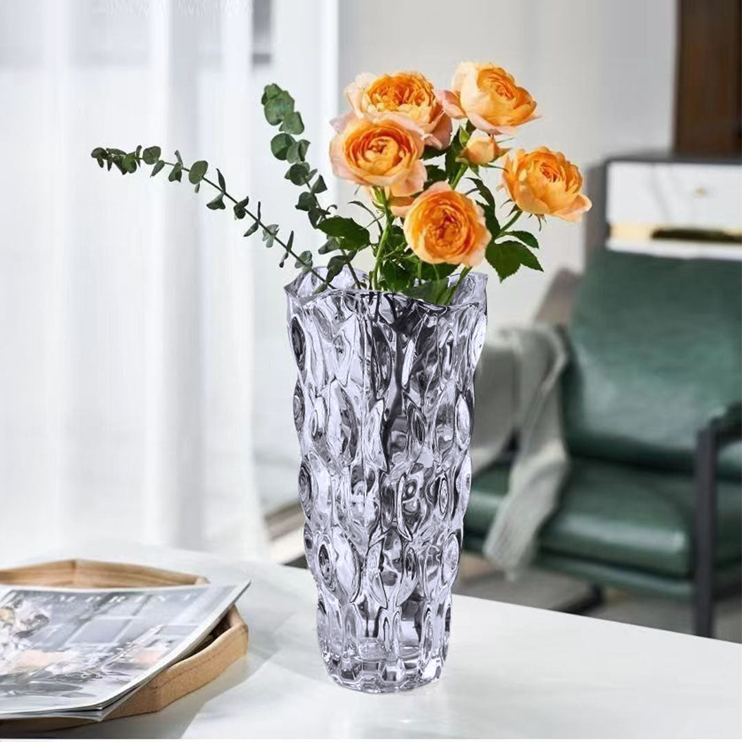 SOGA 30cm Glass Grey Vase Crystal VASE Thick Modern, Home Decor