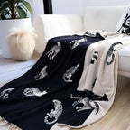SOGA 2X Black Cream Animal Print Throw Blanket 130x180cm Polyester $ 228