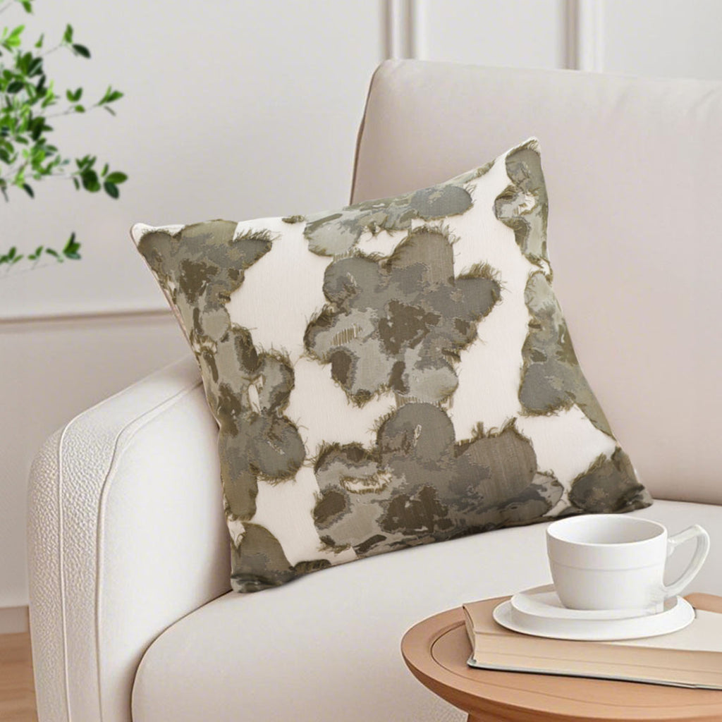 SOGA 2X 45cm Abstract Gray Floral Watercolor Print Contemporary Throw Pillow