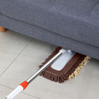 SOGA 80x12 Coffee Microfiber Flat Mop Floor Cleaning Pads Rotating Dust Remover