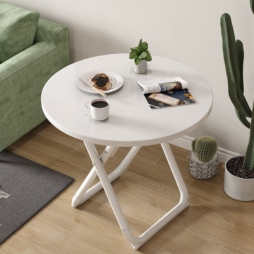 SOGA 80cm White Modern Minimalist Table with Sleek Surface Stylish and Functional Design