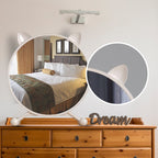 SOGA 2X 40cm White Smart Makeup Bedroom Table Mirror Cat Ear Style No LED Light
